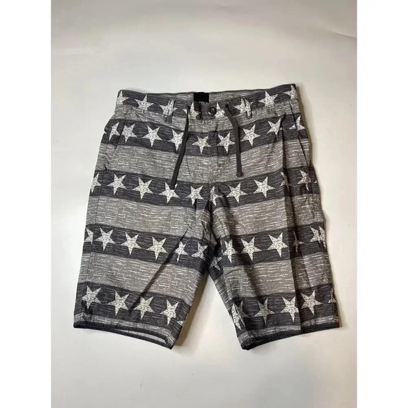 Bar III Men’s Size 32 Patriotic Board Shorts Swim Trunk Star & Stripes Gray - Picture 1 of 6